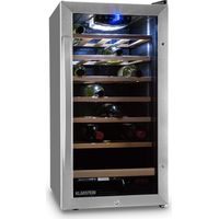 Klarstein Free-standing Wine Cooler Drinks Fridge, Single Zone Wine Fridges Drinks Cooler, Indoor/Outdoor Small Beer Fridge with Glass Door, UV Protection Refrigerator, 5-18°C, 26 Bottles