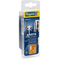rivetti diametro 4x12mm. alu + punta da trapano blister da 50
