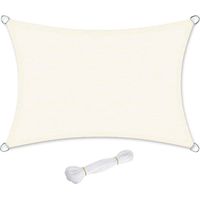 Vela de sombra HDPE protección solar protección contra los rayos UV transpirable para el jardín el balcón transpirable permeable al agua 3 x 4 m beige 120001736