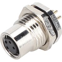 Connecteur M8-F3-S4 à 4 broches M8, étanche IP67, montage sur carte, boîtier en laiton nickelé