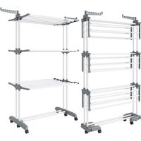 Songmics – Étendoir à linge pliable 4 niveaux – Acier inoxydable et plastique – 63,5 x 125,5 x 173 cm – Grande capacité 41 kg – Utilisation intérieure et extérieure