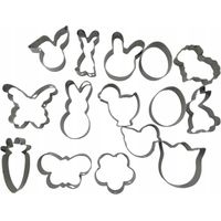 Moldes para galletas, acero 430, diseños de primavera de Pascua, juego de 15 piezas.