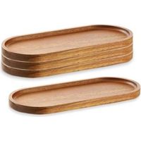 BUNTHAUS Plateaux de service en bois, planches à charcuterie, plateaux ovales en bois, plateau de service à fromage, plateaux en vrac pour desserts, amuse-gueules, pain, collations aux fruits