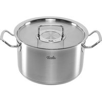 Fissler 084-128-24-000-0 Original Profi Collection Pentola in acciaio inox 6.3 L 24 cm con coperchio in metallo fondo adatto a tutti i piani cottura inclusa induzione colore Argento
