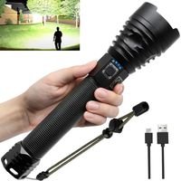 Lntyq Wiederaufladbare LED-Taschenlampen mit 100.000 Lumen, superhelle, leistungsstarke Taschenlampen mit 5 Beleuchtungsmodi, wasserdichte und zoombare Taschenlampe
