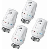 Ensemble de 4 têtes de vanne thermostatique, accessoires de vanne thermostatique, tête de vanne thermostatique de radiateur, tête de remplacement de vanne de radiateur, convient pour thermostat blanc