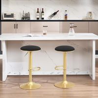 WOLTU Juego de 2 taburetes de bar con reposapiés – Silla alta con asiento acolchado negro