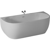 BERNSTEIN - Baignoire semi-îlot murale Acrylique Moderne pour Salle de Bain avec Bonde et trop plein - Blanc Brillant - 170x75x60cm - LENA