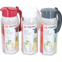Glaskanne mitDeckel, farblich sortiert, 1,5l. alpine