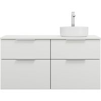 burgbad Eqio lavabo sobre encimera ceramica redondo, derecha,