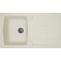 FREGADERO DE COCINA DE INSERCIÓN STRADOUR 1 BANDEJA + 1 DESAGÜE ARENA - R SINE - 86 X 50 CM - BLANCO