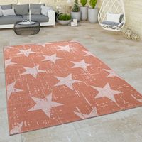 Paco Home Tappeto Per Esterni Balcone Tappeto Cucina Vintage Motivo Stelle Arancione Crema 200x280 cm