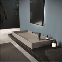 Hide 85x37 Rose brillant. avec bonde. siphon noir mat. 1 trou