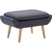 Vidaxl – Repose-pieds rembourré en tissu polyester 73x43x42 cm – Pieds en hévéa massif – Confort optimal pour intérieur – Couleur gris foncé