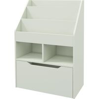 Petite bibliothèque enfant MDF vert 60x29,9x90cm avec étagères et tiroir