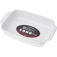 CREALYS 512726 - Teglia Rettangolare con Manici in Ceramica, 25 x 15 x 5 cm, Colore Bianco