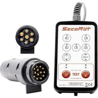 Secorut Probador de enchufe de remolque negro 7 y 13 polos