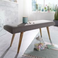 Banc 117x38x51 cm en coton et piétement en manguier massif
