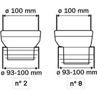 Exzentrisches WC-Anschlussstück Nr. 8 CETA für Rohr Ø100/110 mm - 214-008