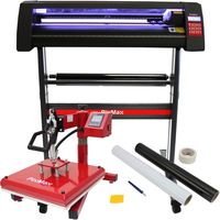 Plotter per Taglio Vinile Guida Laser Abbonamento 12 Mesi Software da Taglio - LED - 720mm & Termopressa per Sublimazione Basculante Pressa a Caldo - 38x38cm
