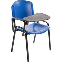 6 Sillas Apilables de Plástico AZUL - con Pala de escritura Conferencias
