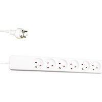 Multiprise Garbot Plast à 6 prises, 3 m, blanche, 24155124-3EE