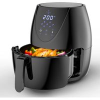 FRITTO A AIR - Frittata senza olio 4,5 L - 2500 W Turbo - LED tattile con 6 modalità - Nero
