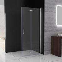 Faltbar Duschwand Walk in Dusche Pendeltüren Duschabtrennung mit Falttür Drehtür Nischentür 6mm NANO Sicherheitsglas Duschtrennwand,120 x 197 cm