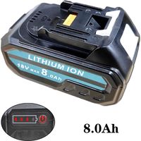 Batteries,1 X 18V 8.0Ah Lithium Battery with LED Indicator, Compatible with Makita 18V Cordless Power Tool & Charger,Replacement Battery For BL1860B BL1860B BL1850B BL1840 LXT-400 etc.