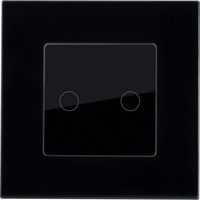 Doppel-Kippschalter mit Glasrahmen Modern Schwarz