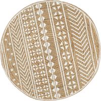 vidaXL Tapis fait à la main Jute avec imprimé blanc 150 cm