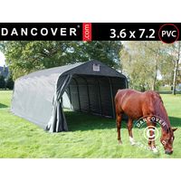 Weidezelt 3,6x7,2x2,68m, PVC, Grau