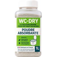 Poudre absorbante WC-DRY 1L pour toilettes sèches - Désodorisant naturel eucalyptus, fabriquée en France