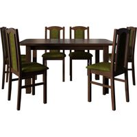 Salle à manger complète Victorville 312, Noix, 76x80x140cm, Diamètre: 0, Nombre de chaises: 6, Style: Contemporary