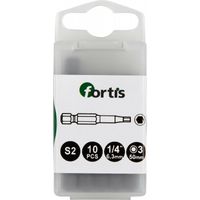 Conector Bit 1/4 DIN3126 E63 Hex 4 x50mm 10 unidades FORTIS