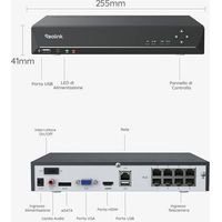 Enregistreur vidéo réseau Reolink rp-pn8-nhd 16MP 8 ports PoE