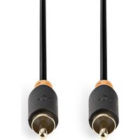 Digital audio kabel rca hane rca hane guldplaterad 200 m rund pvc antracit lada
