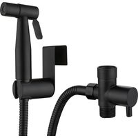 Douchette toilette pour hygiène personnelle – Tuyau en acier inoxydable – Installation facile – Pulvérisateur multifonction noir – Hklffja