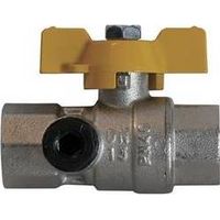 VALVOLA A SFERA GAS CON PASSAGGIO TOTALE ED ATTACCO MANOMETRO Misura: 3/4" DN 20