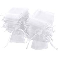 100 sachets en organza blanc, 7 x 9 cm, sachets cadeaux, pochettes à bijoux, pochettes de mariage, sachets lavande, un incontournable des mariages
