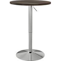 Mesa Alta Cocina Mesa Alta Bar Redonda para 2 Personas Altura Ajustable Tablero Giratorio 360° 60x60x91 cm Nogal