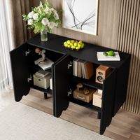 Sideboard Möbel Aufbewahrung 120 cm MDF Schwarz OKMYHOME