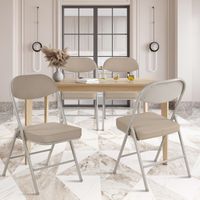 Lot de 4 chaises pliantes avec assises rembourrées confortables et structure métallique robuste pour la maison et le bureau, capacité de charge de 100 kg, aucune installation requise.