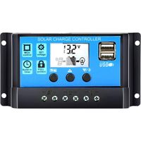Régulateur de charge solaire Régulateur de panneau solaire Régulateur 12V/24V Avec USB 10A