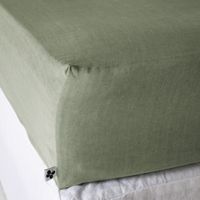 Drap housse 140x190 lyocell uni thym Terre de Nuit Lysandre