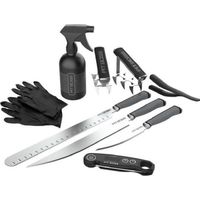 Set 18 Utensili Pit Boss per Barbecue Guanti Coltelli Artigli Spruzzino Termometro Digitale - 41129