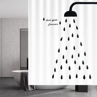 Rideau de Douche 180x200 cm, Rideaux de Douche Séchage Rapide, Rideau de Douche Anti Moisissure Tissu Imperméable Lavable Accessoire de Salle de Bain avec 11 Crochets