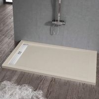 Piatto doccia ultrasottile 80 x 140 cm ELADIO in resina finitura ardesia sabbia