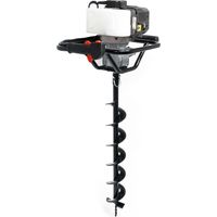 Wiltec Benzin Erdlochbohrer Set mit 150 mm Bohrer, 1,4 kW 1,9 PS 52ccm Pfahlbohrer Pflanzenbohrer