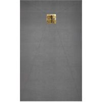 Piatto doccia da rivestire 120x90 cm con scarico verticale - Griglia oro spazzolato
